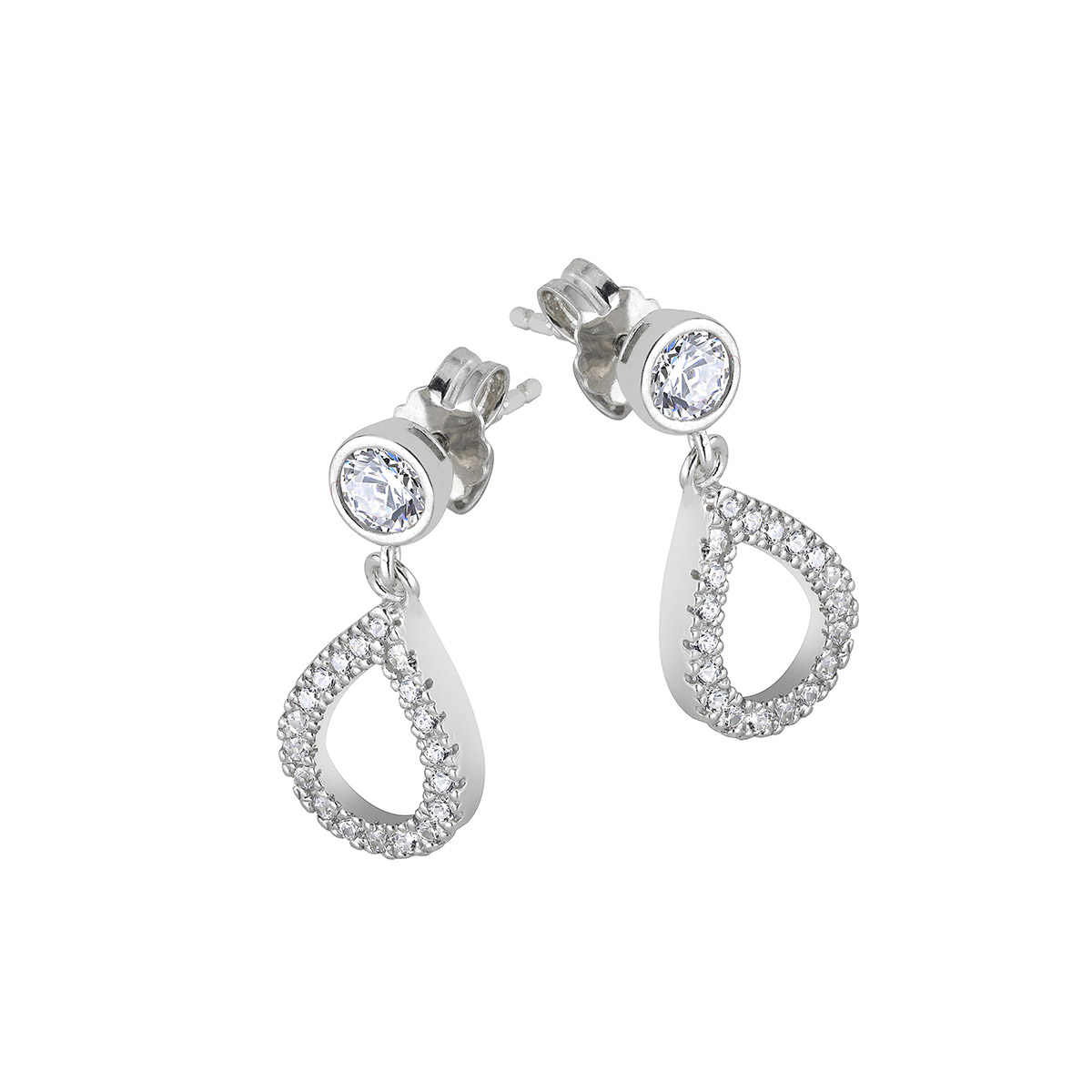 Lykka Casuals silver earrings drop cz