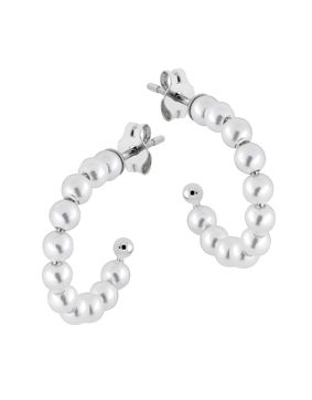 Lykken Pearls hoop earrings with glass pearl