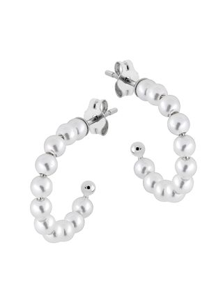 Lykken Pearls hoop earrings with glass pearl