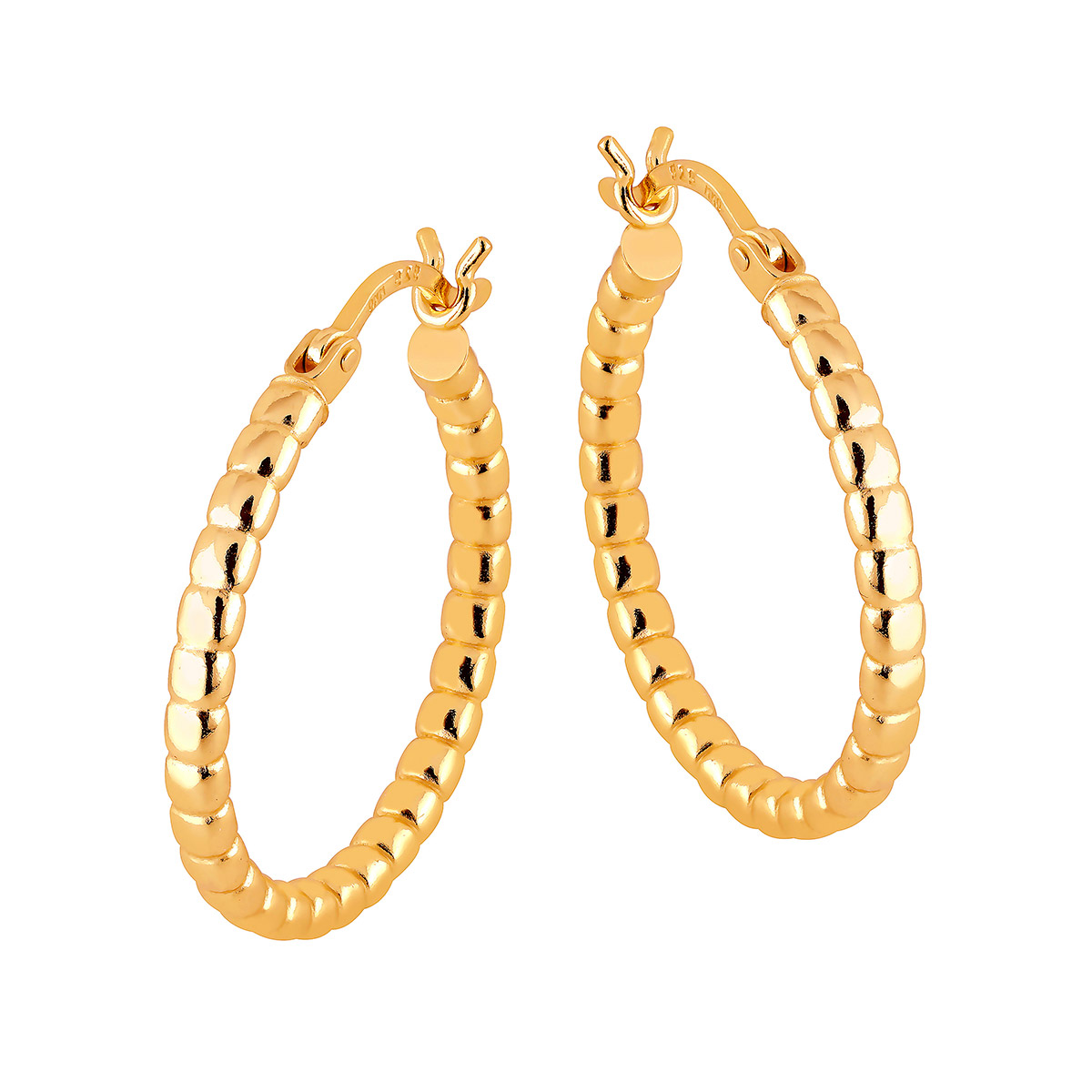 Lykka Casuals hoop earrings goldplated silver 25mm