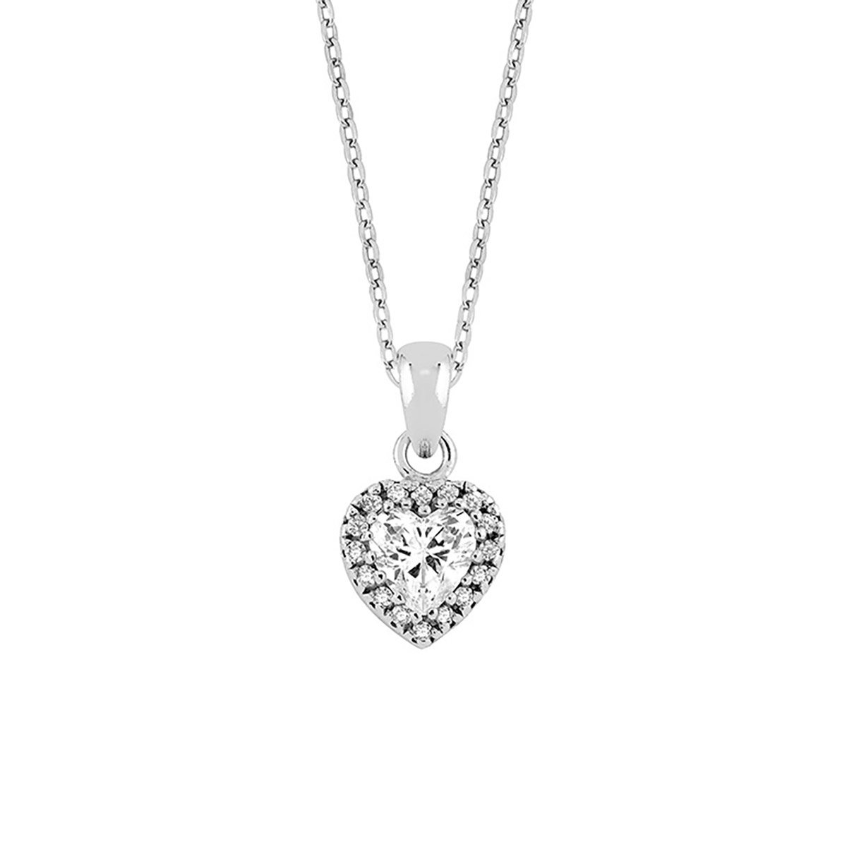 Lykka Hearts halo necklace silver