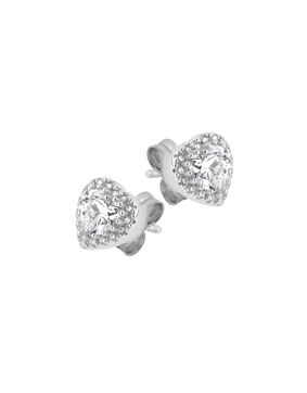 Lykken Hearts halo earrings silver