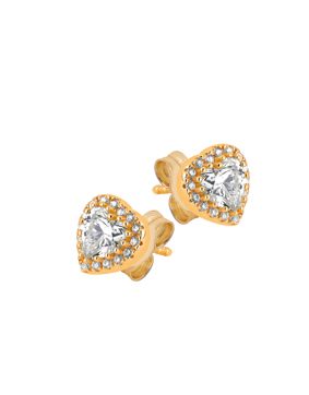 Lykken Hearts halo earrings goldplated silver