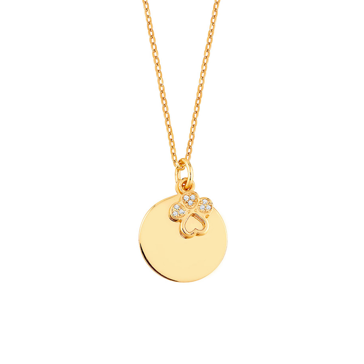 Lykka Casuals engravable goldplated silver necklace paw