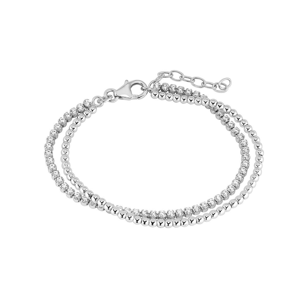 Lykka Casuals double tennis bracelet silver