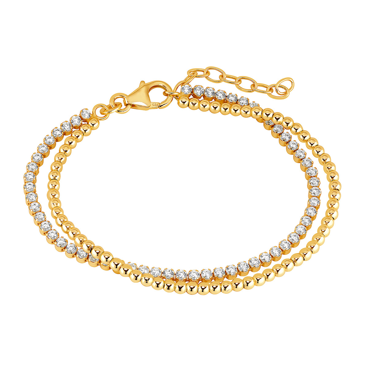 Lykka Casuals double tennis bracelet goldplated silver