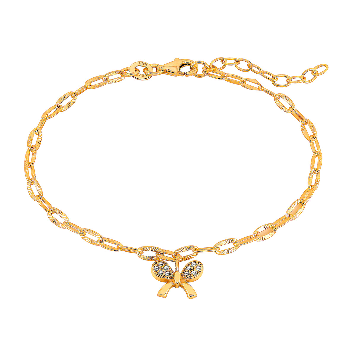 Lykka Symbols silver bow tie bracelet goldplated
