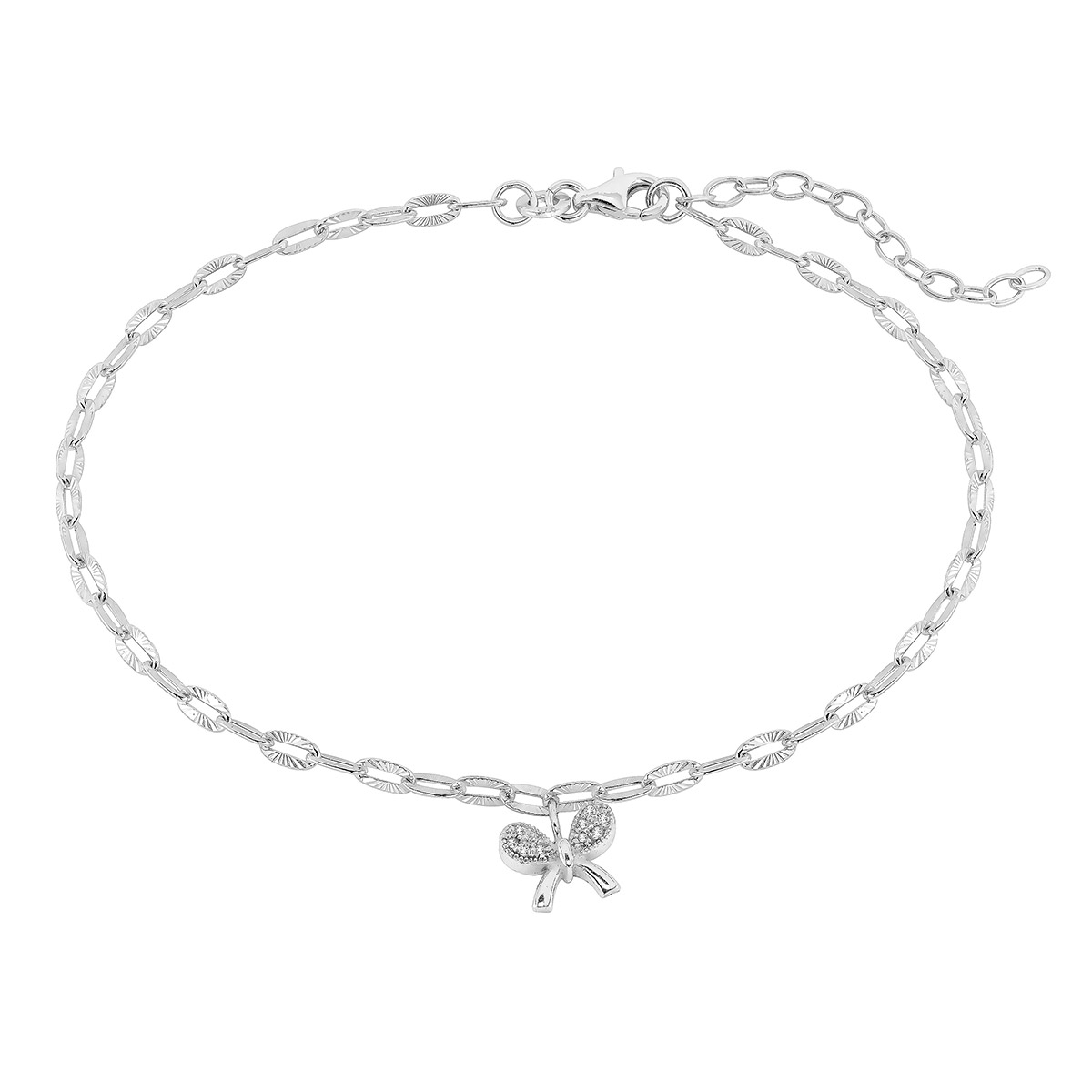 Lykka Symbols silver anklet bow tie