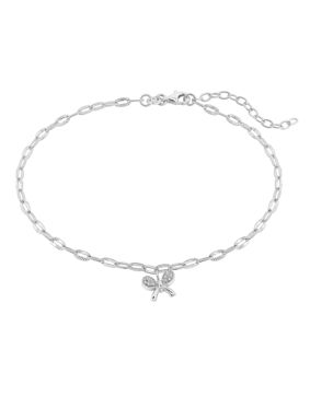 Lykka Symbols silver anklet bow tie