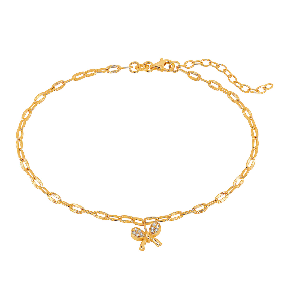 Lykka Symbols anklet bow tie goldplated silver