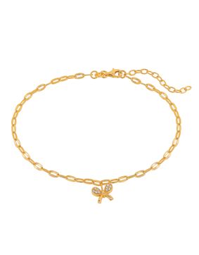 Lykken Symbols anklet bow tie goldplated silver