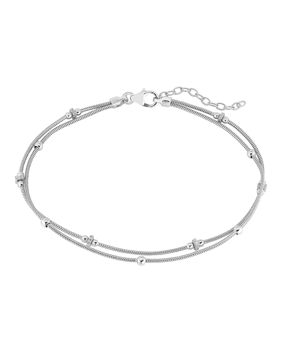 Lykken Casuals silver double anklet