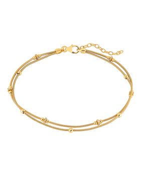 Lykka Casuals silver double anklet goldplated