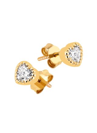 Lykka Hearts Heart Earrings gold-plated silver 4mm LYS25060