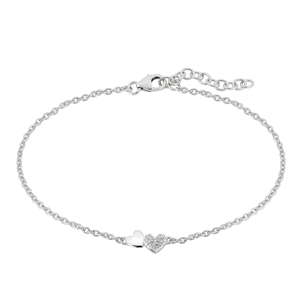 Lykka Hearts silver bracelet double hearts LYS25063