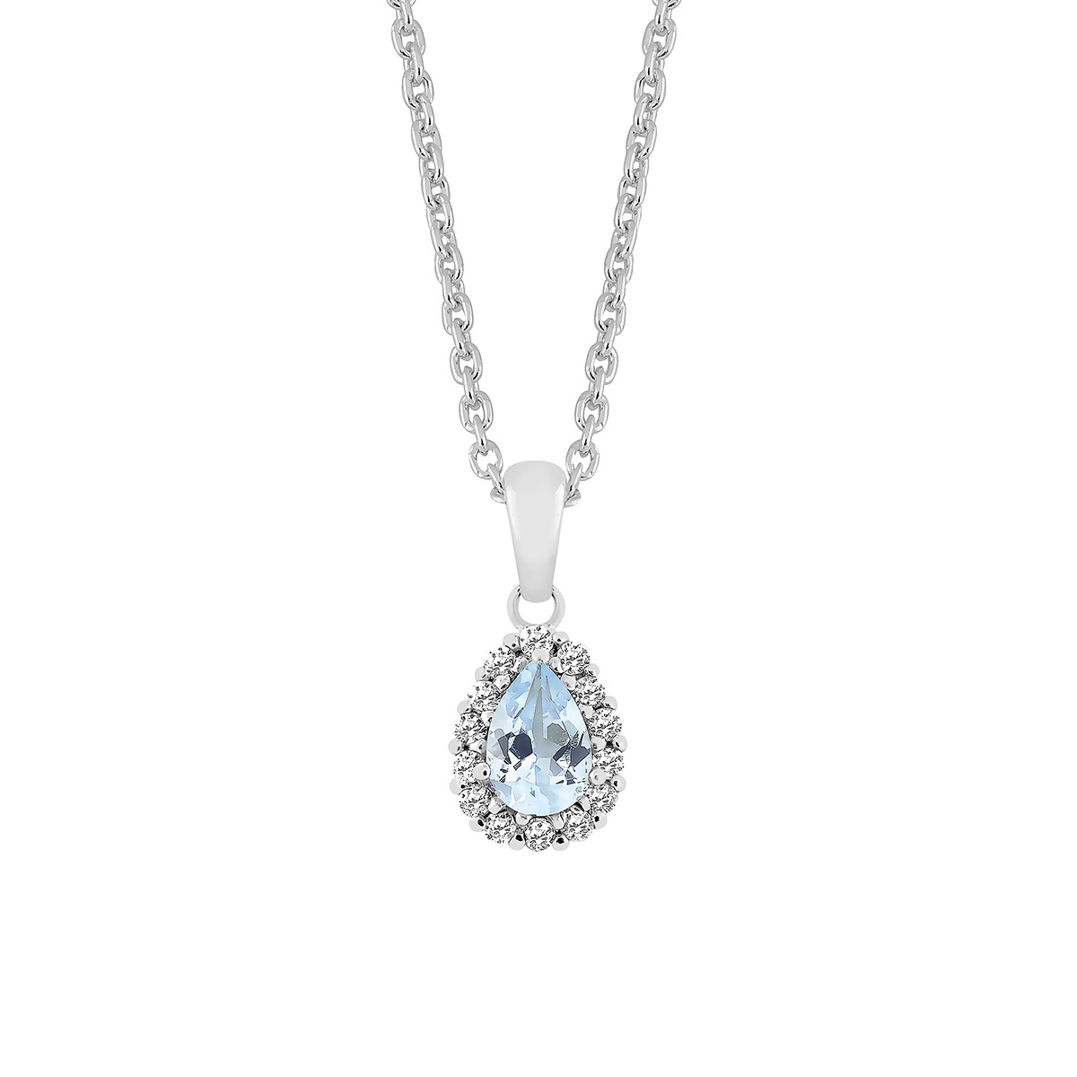 Lykka Casuals silver necklace light blue halo LYS25065