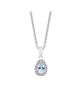 Lykken Casuals silver necklace light blue halo LYS25065
