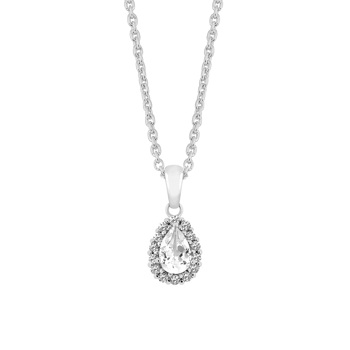 Lykka Casuals silver necklace clear halo LYS25068