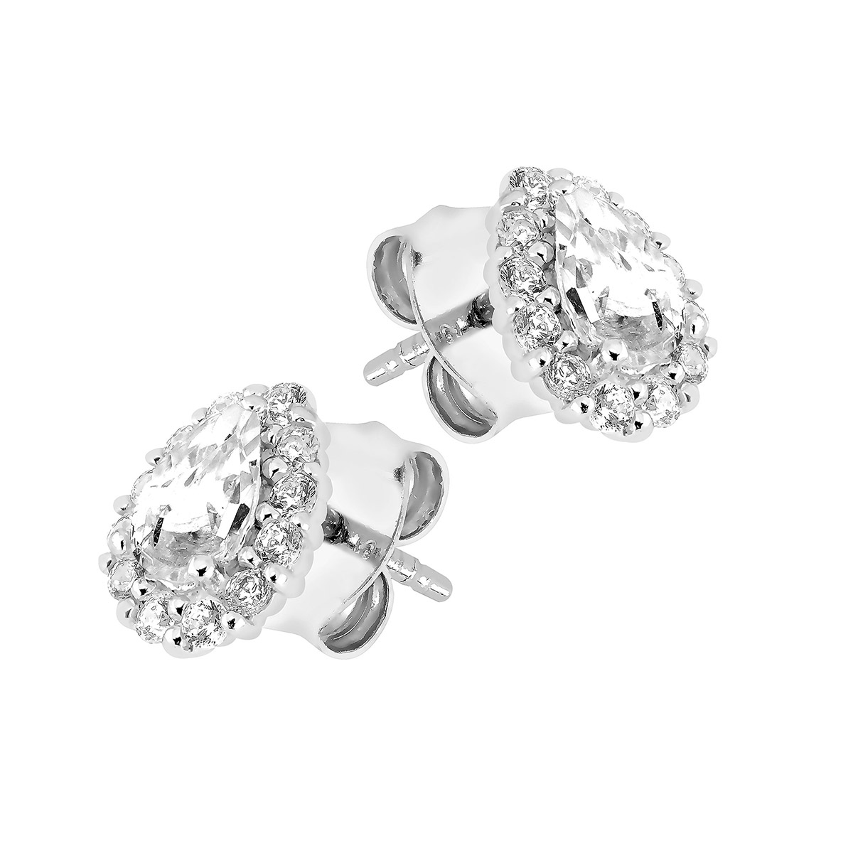Lykka Casuals silver earrings clear halo LYS25069