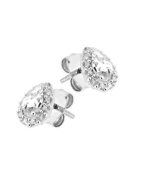 Lykken Casuals silver earrings clear halo LYS25069
