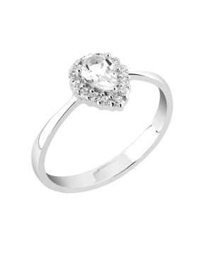 Lykken Casuals silver ring clear halo LYS25070