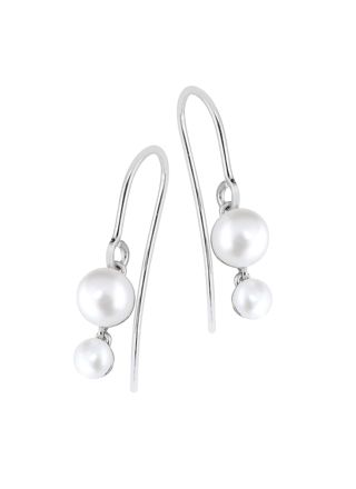 Lykka Pearls earrings silver double LYS25072