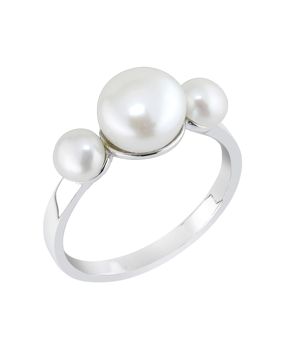 Lykken Pearls ring silver triple LYS25073