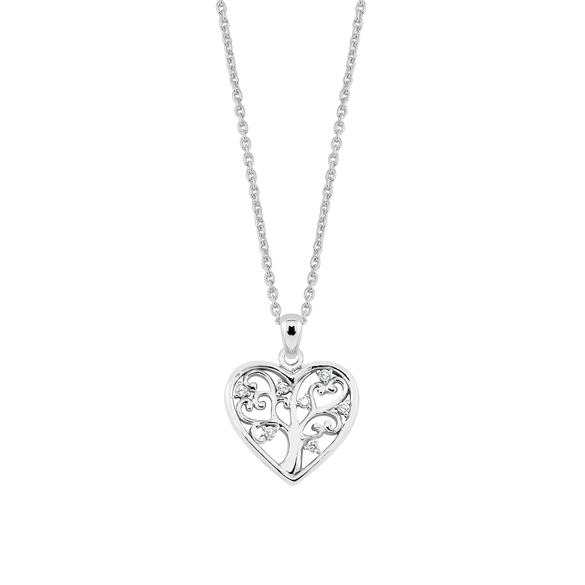 Lykka Symbols Heart Necklace silver tree of life LYS25077
