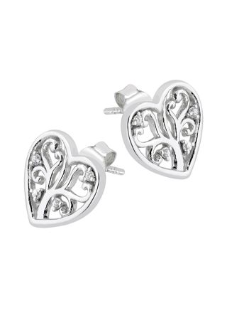 Lykka Symbols Heart Earrings silver tree of life LYS25078