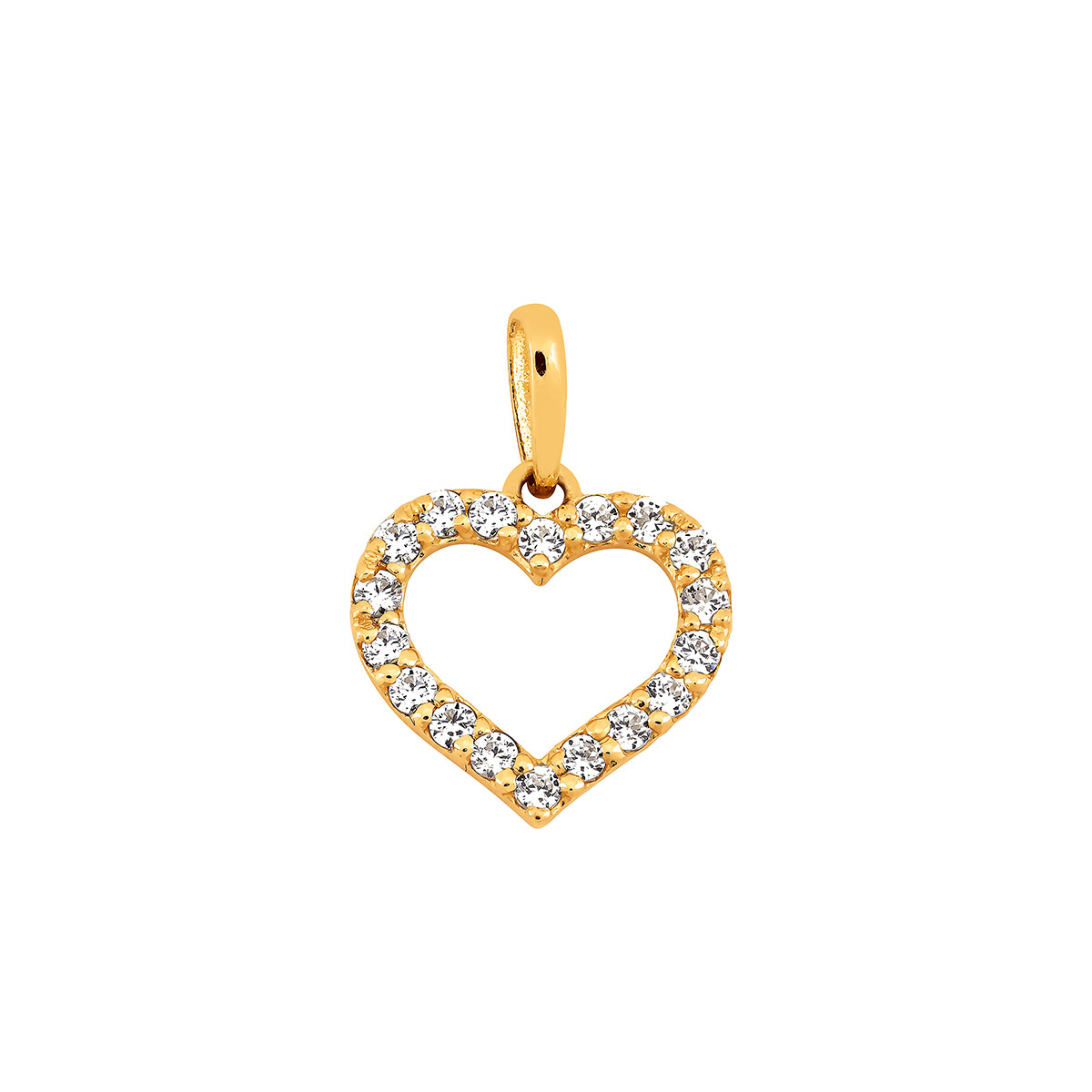 Lykka Hearts gold heart pendant cz