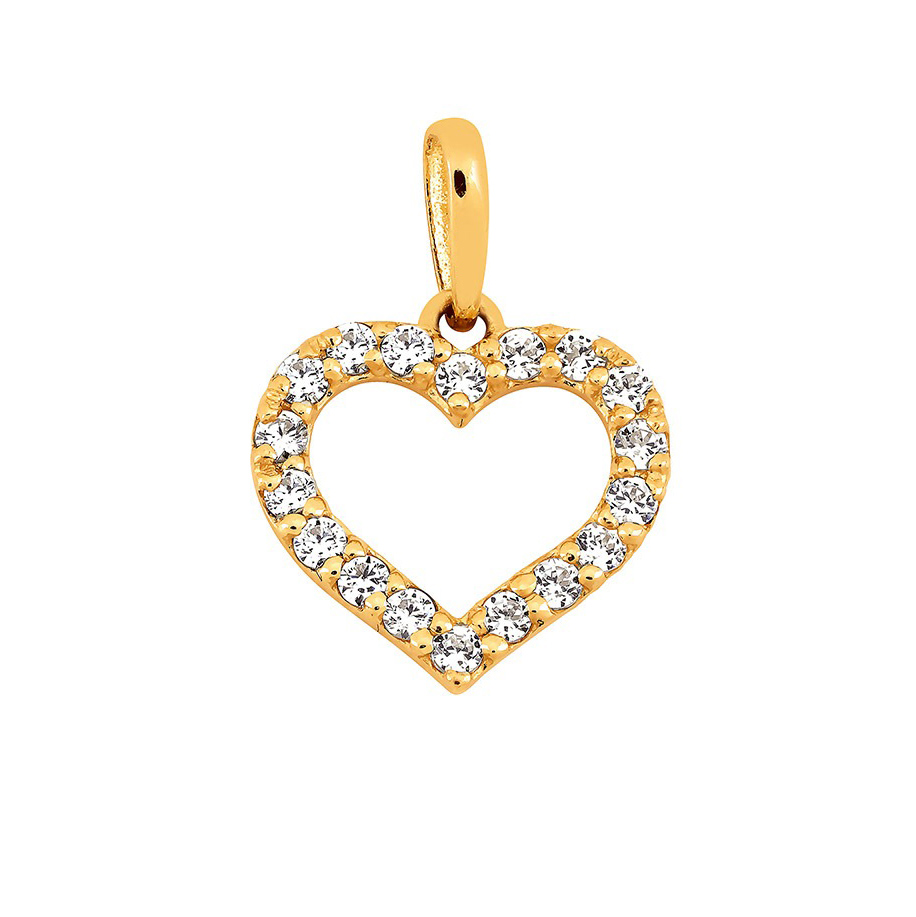 Lykka Hearts gold heart pendant cz