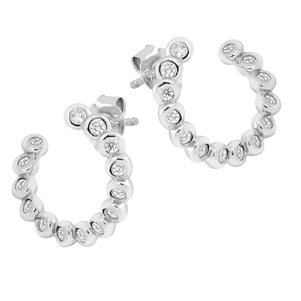 Lykka Casuals silver earrings zirconia 16mm