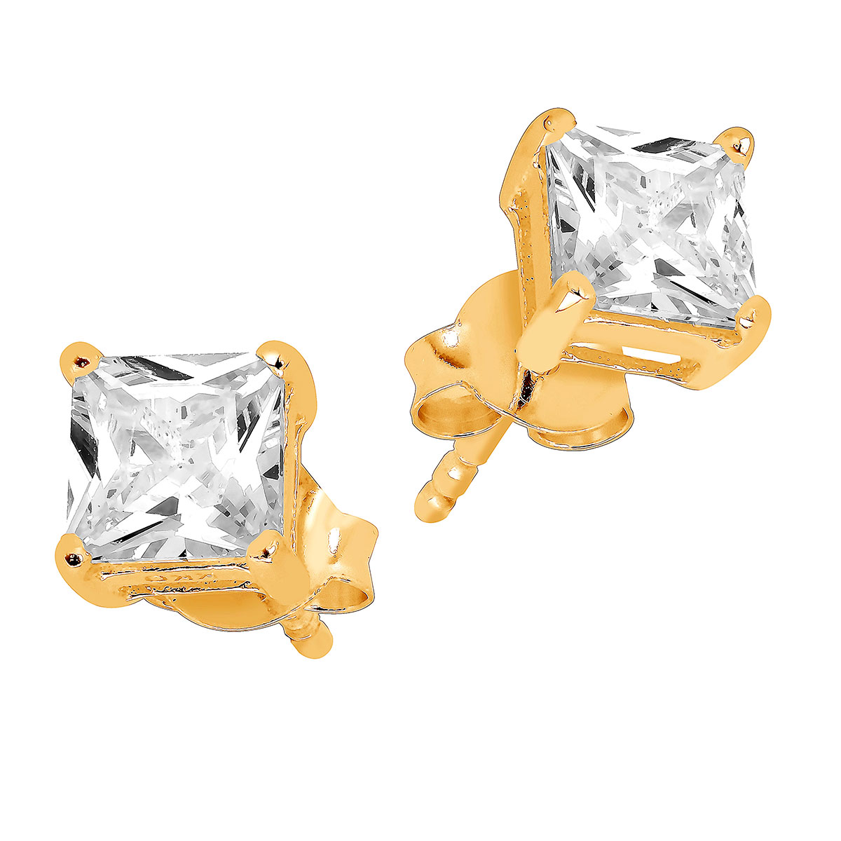 Lykka Casuals gold plated earrings zirconia