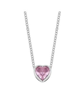 Lykken Hearts pink heart necklace silver