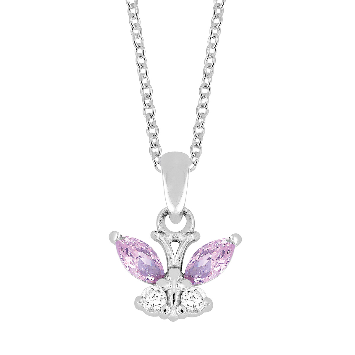 Lykka Symbols silver necklace butterfly 45 cm