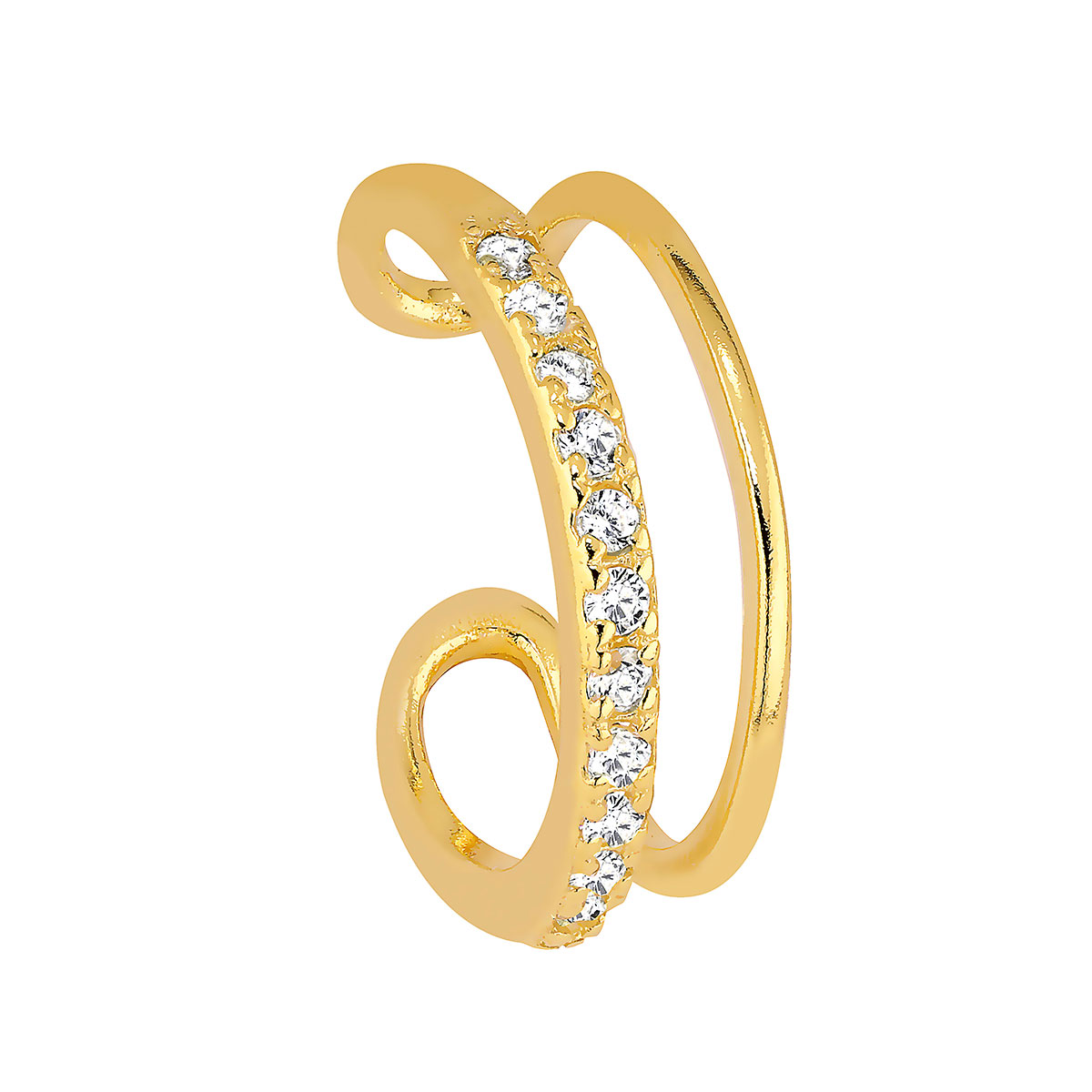 Lykka Casuals gold plated ear cuff earring zirconia