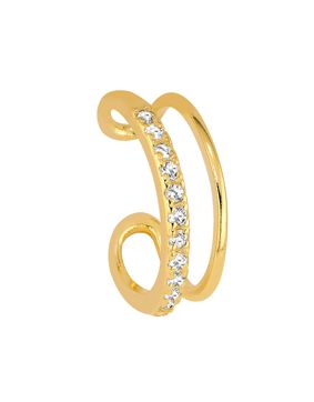 Lykka Casuals gold plated ear cuff earring zirconia