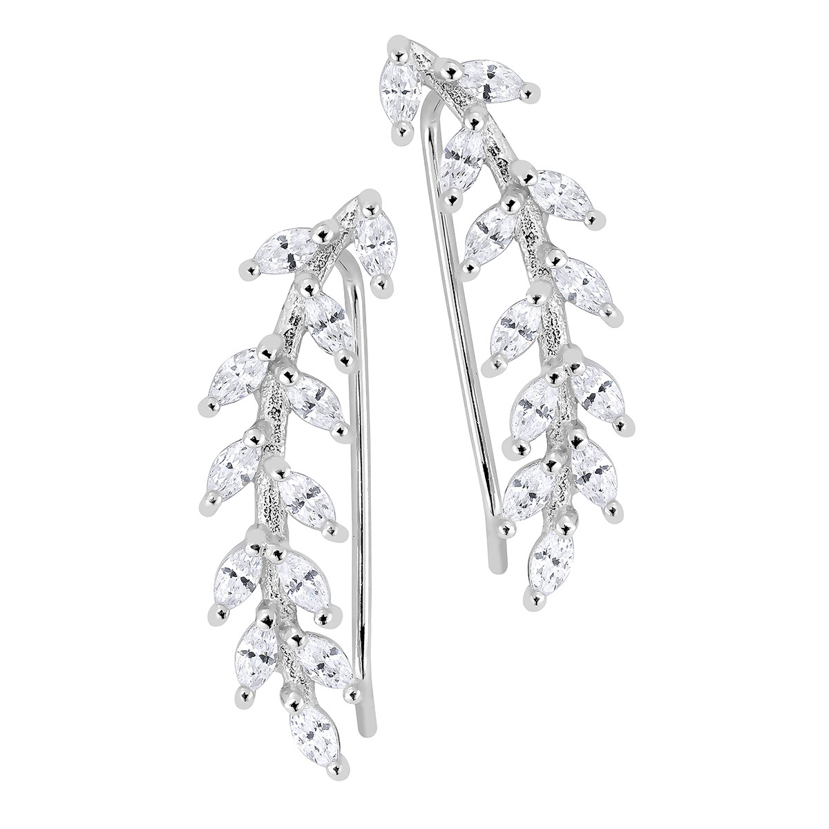 Lykka Casuals climber silver earrings lehdet