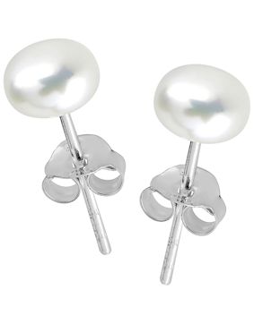 Lykken Pearls pearl earrings silver 6 mm