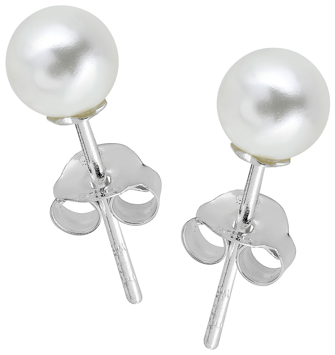 Lykka Pearls imitation pearl earrings silver 8 mm 