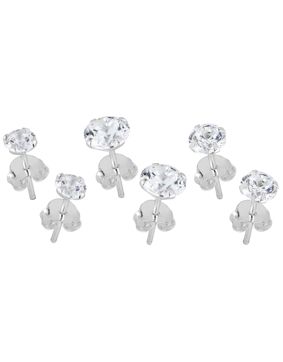 Lykken Casuals earring set silver clear zirconia 4–6 mm