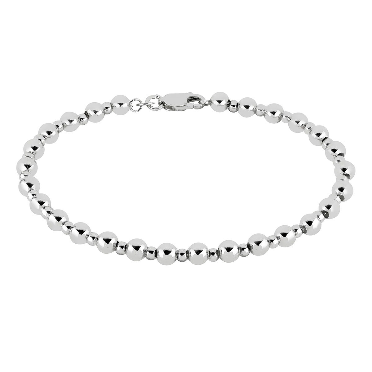 Lykka Casuals silver bead bracelet 20cm