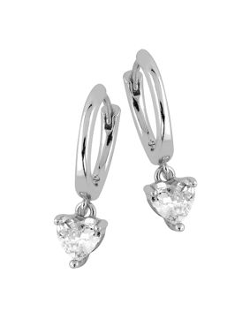 Lykken Casuals Silver Heart Earrings 20 mm