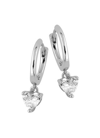 Lykka Casuals Silver Heart Earrings 20 mm