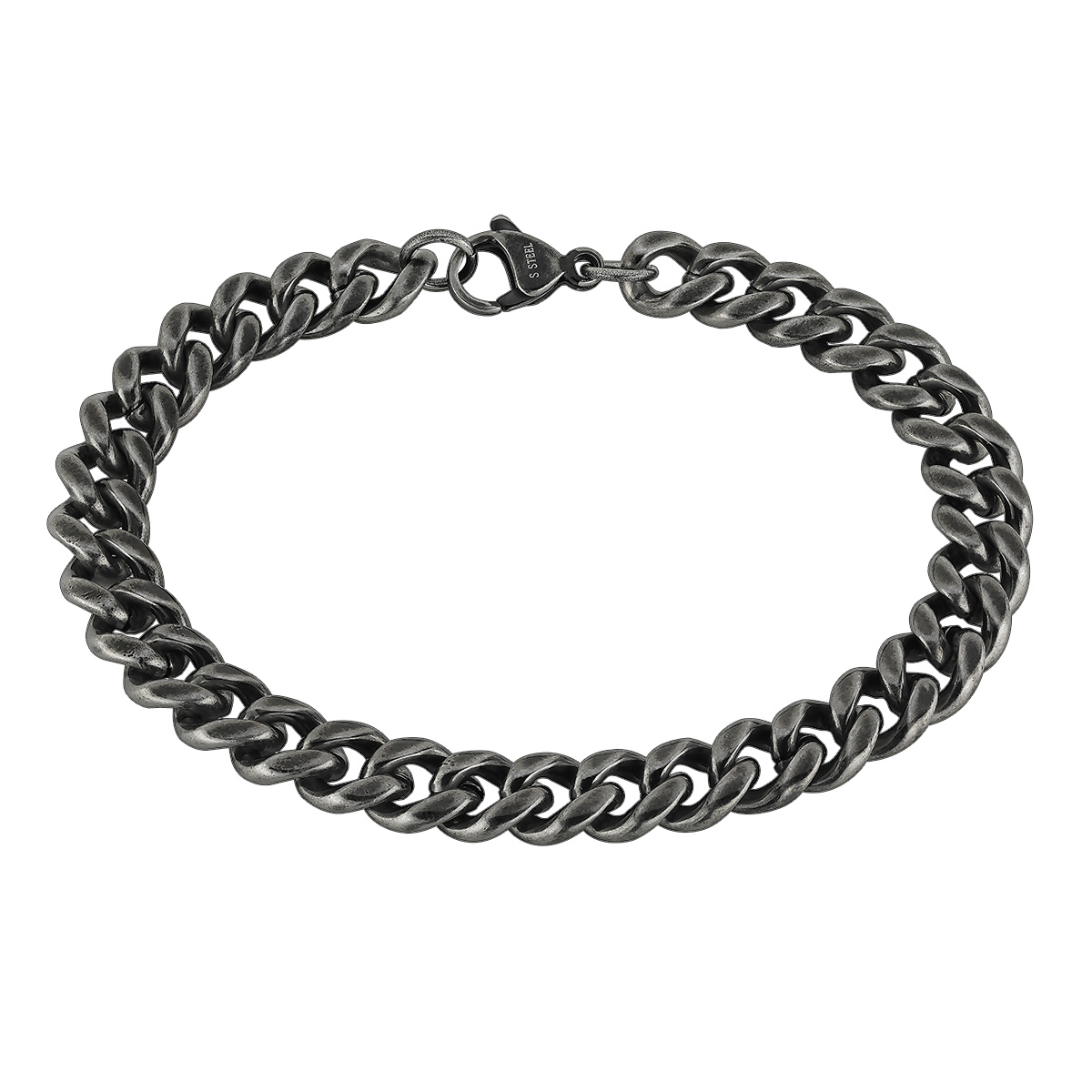 Lykka Strong curb link bracelet 10 mm gun metal-21
