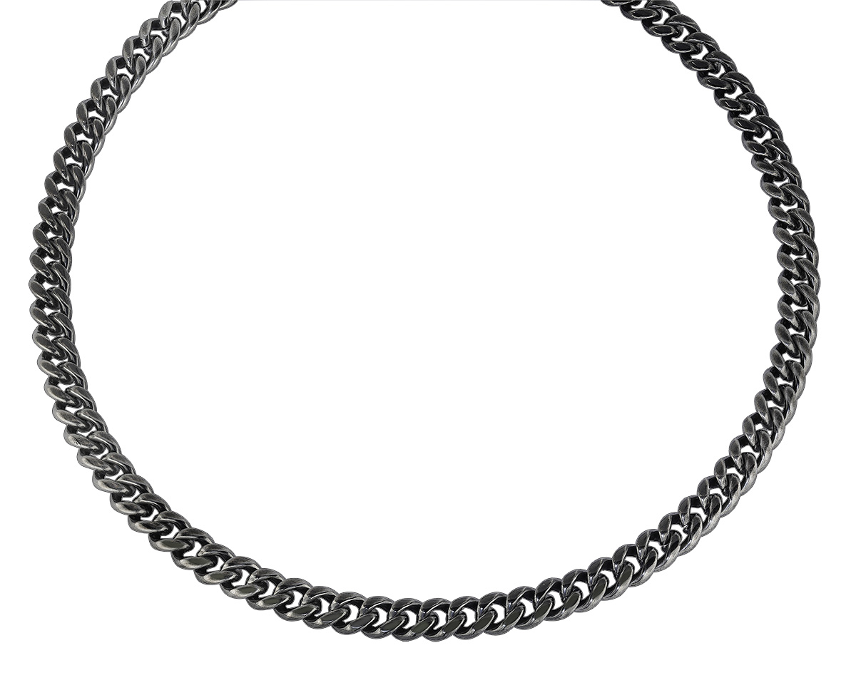 Lykka Strong curb chain necklace 10 mm gun metal-55