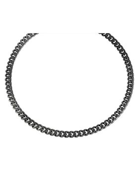 Lykken Strong curb chain necklace 8 mm gun metal