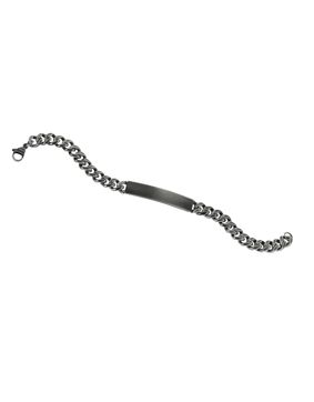 Lykken Strong steel plate link bracelet 6 mm gun metal