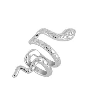 Lykken Symbols silver snake earcuff earrings 26 mm