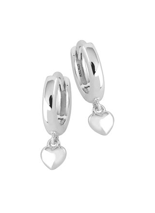 Lykken Hearts silver heart hoop earrings 11 mm